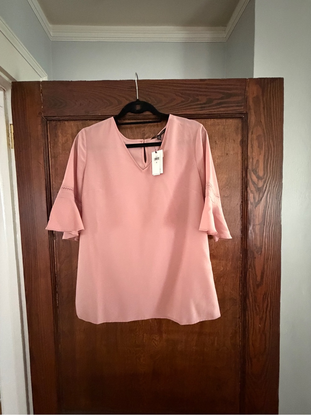 Banana Republic Dusty Blush Ruffle Sleeve Top